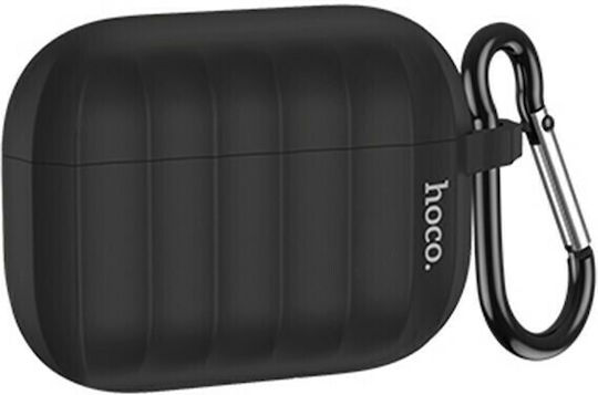 Hoco WB22 Glory & Antiloss Strap Silicone Case with Keychain Black for Apple AirPods 3