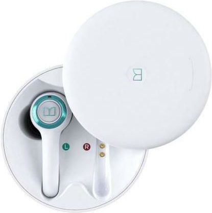 Monster Cleartalk 102 Airlinks In-Ear Bluetooth-Freisprecheinrichtung Kopfhörer mit Schweißresistenz und Ladeetui Weiß