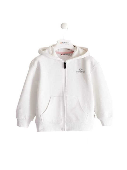 Superga Kinder-Sweatjacke mit Kapuze Weiß