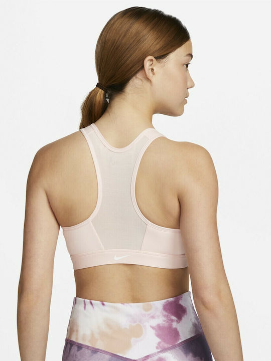 Dri-Fit Swoosh Women's Athletic Sports Bra Pink with Removable Padding