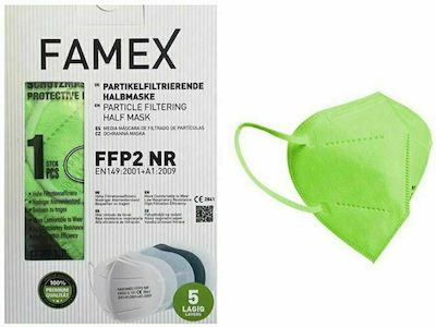 Famex Particle Filtering Half Mask FFP2 NR Mască de protecție FFP2 Acid Green 100buc