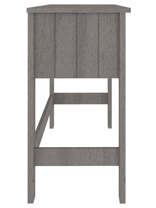 vidaXL Schreibtisch Hamar aus Massivholz Hellgrau 110x40x75cm
