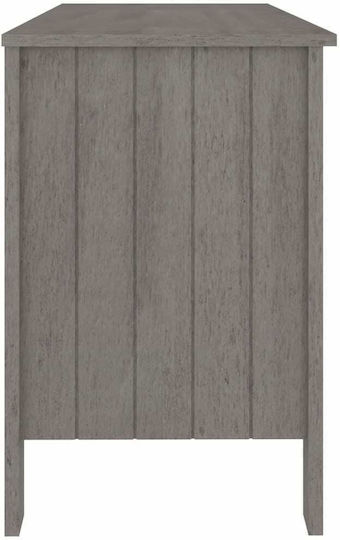 vidaXL Schreibtisch Hamar aus Massivholz Hellgrau 113x50x75cm