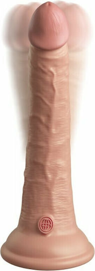 King Cock Elite Vibrating + Dual Density Ρεαλιστικός Δονητής με Απομακρυσμένο Έλεγχο 21cm Light