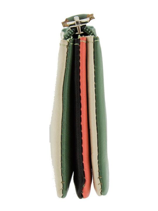 Small Leather Women's Wallet with RFID Khaki