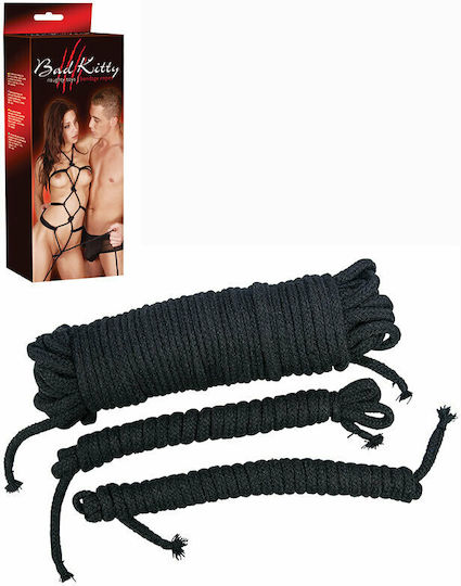 You2Toys Bad Kitty 3 Piece Bondage Ropes Frânghie de Legare în Culoare Negru 3buc