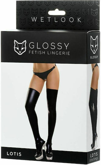 Softline Lotis Strümpfe Wetlook Glänzend Unterwäsche Schwarz