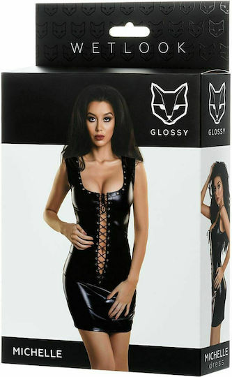 Softline Michelle Dress Wetlook Glossy Φόρεμα Black
