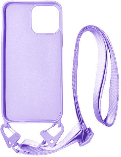 Vivid Strap Back Cover Σιλικόνης με Λουράκι Λιλά (iPhone 13)