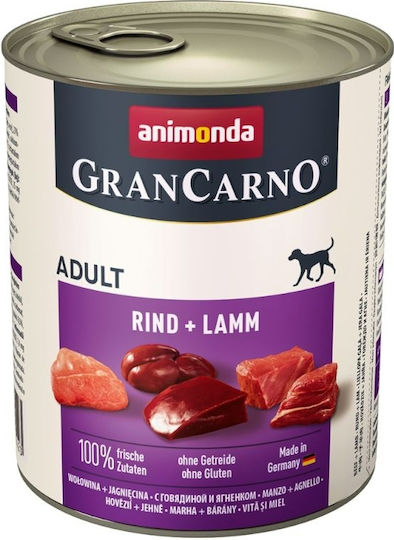 Animonda Gran Carno Wet Food Dogs in Cans with Lamb and Beef Grain-Free & Gluten-Free 800gr