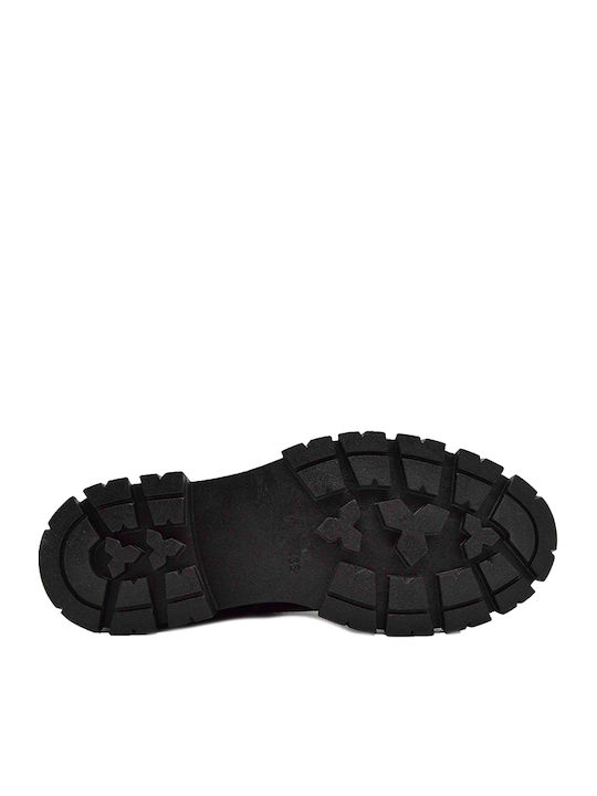 Leder Stiefeletten Damen Schwarz