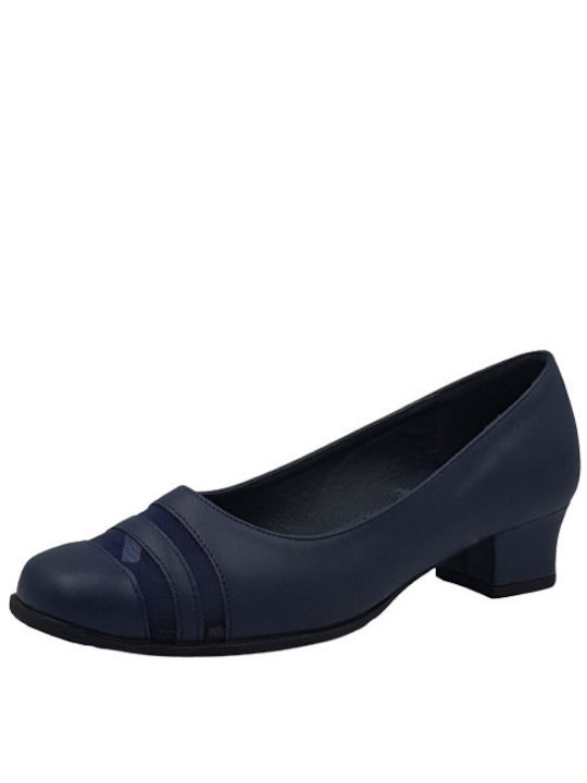 B-Soft Pumps mit Chunky flachem Absatz Marineblau