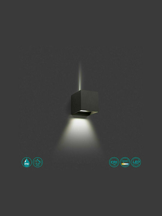 Faro Barcelona Olan Wall-Mounted Outdoor Ceiling Light LED IP65 6W with Warm White Light 14.5x10.5εκ.