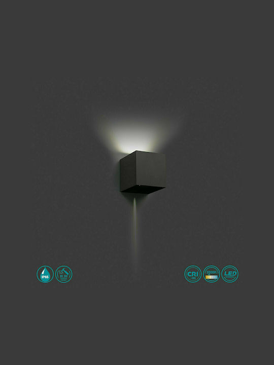 Faro Barcelona Olan Wall-Mounted Outdoor Ceiling Light LED IP65 6W with Warm White Light 14.5x10.5εκ.