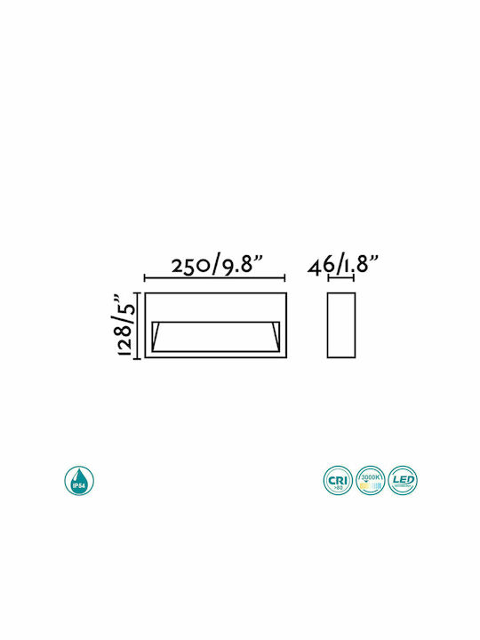 Faro Barcelona Grada Επιτοίχια Εξωτερική Πλαφονιέρα LED IP54 6W 25x12.8εκ.