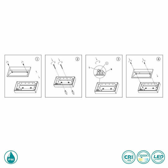 Faro Barcelona Path Επιτοίχια Εξωτερική Πλαφονιέρα LED IP44 9W 10.5x20.2εκ.