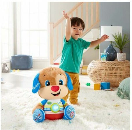 Fisher Price Animal Laugh & Learn Puppy made of Fabric with Music for 18++ Months