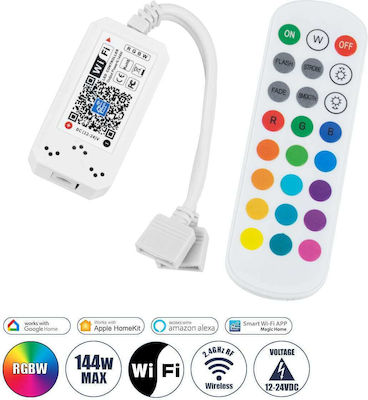 GloboStar Fără fir Controler RGBW și RGB Wi-Fi cu telecomandă Mână 73404