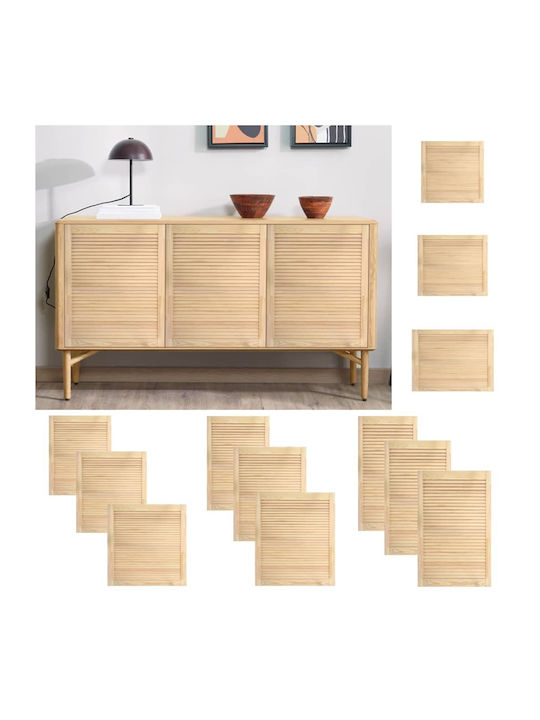 vidaXL Rechteckig Bücherregal Tür aus Massivholz in Beige Farbe 61.5x59.4cm 151123 4Stück
