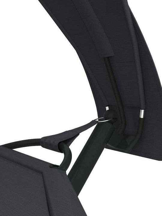 vidaXL Single Hammock with Stand Black 274x112.5cm