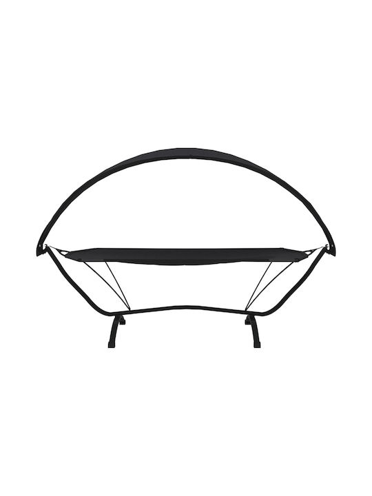 vidaXL Single Hammock with Stand Black 274x112.5cm