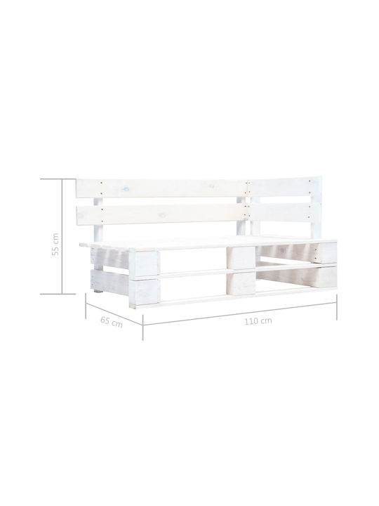 Ecksofa Außenbereich aus Paletten mit Kissen 110x65x55cm