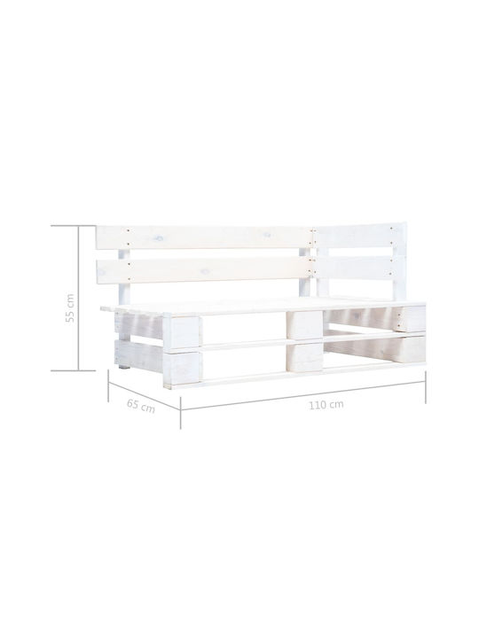 Ecksofa Außenbereich aus Paletten mit Kissen 110x65x55cm