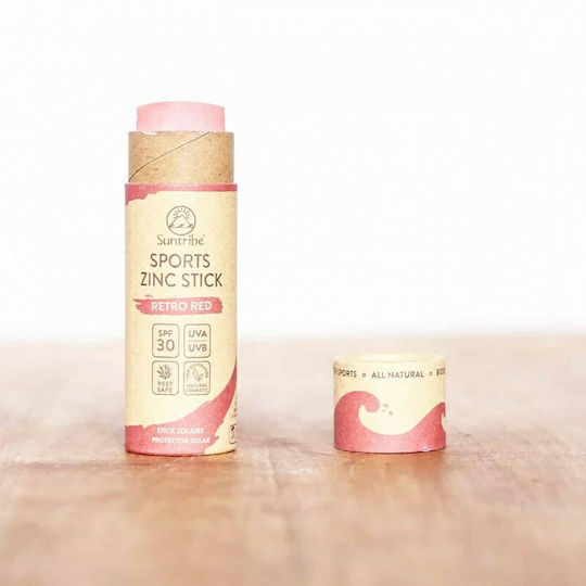 Suntribe Active Sports Zinc Red Mineral Αδιάβροχο Αντηλιακό Stick Προσώπου SPF30 30gr