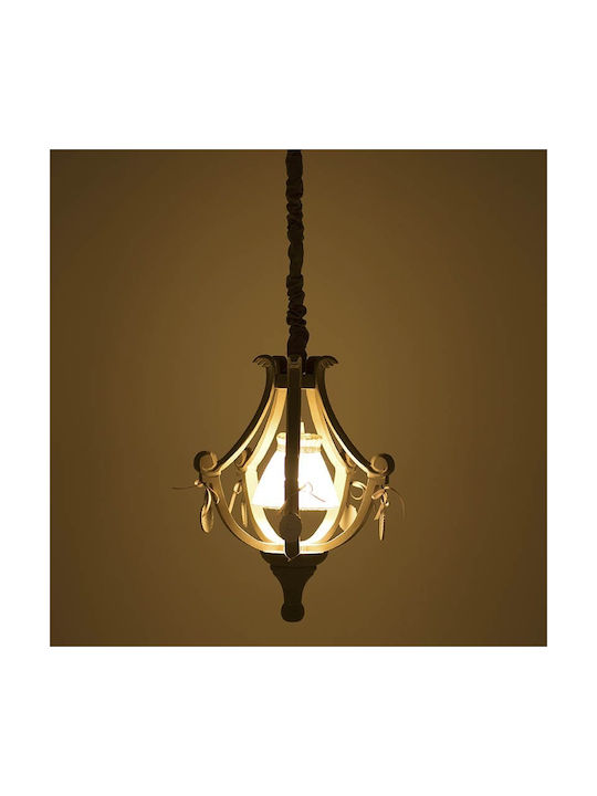 Inart Pendant Light Suspension for Socket E27 Brown