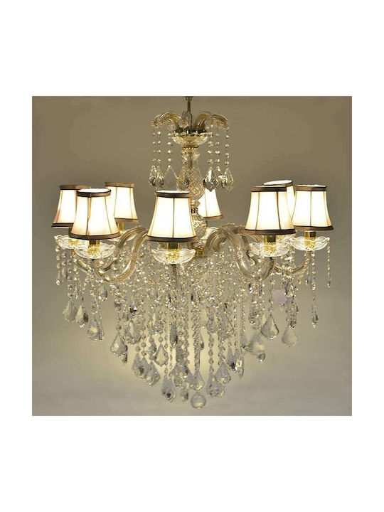 Inart Chandelier Lampshade 8xE14 Transparent 69cm 3-10-917-0035