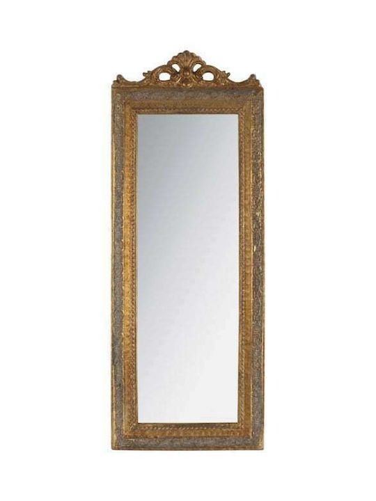 Inart Wall Mirror with Gold Plastic Frame 90x35cm 1pcs