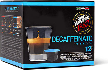 Caffe Vergnano 1882 Capsules Espresso Decaffeinato Decaffeine Compatible with Machine Dolce Gusto 12caps,tobolek