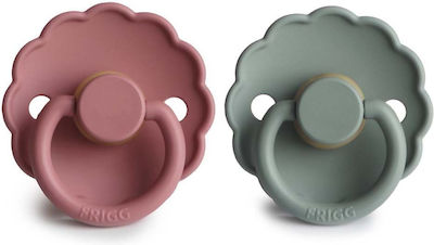 Frigg Pacifiers Rubber Daisy Dusty Rose for 0-6 months 2pcs