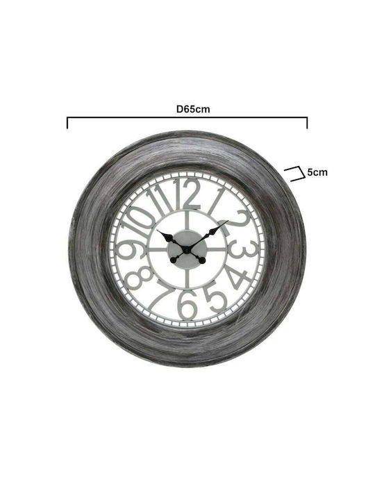 Inart Ρολόι Τοίχου Πλαστικό Αντικέ 65cm