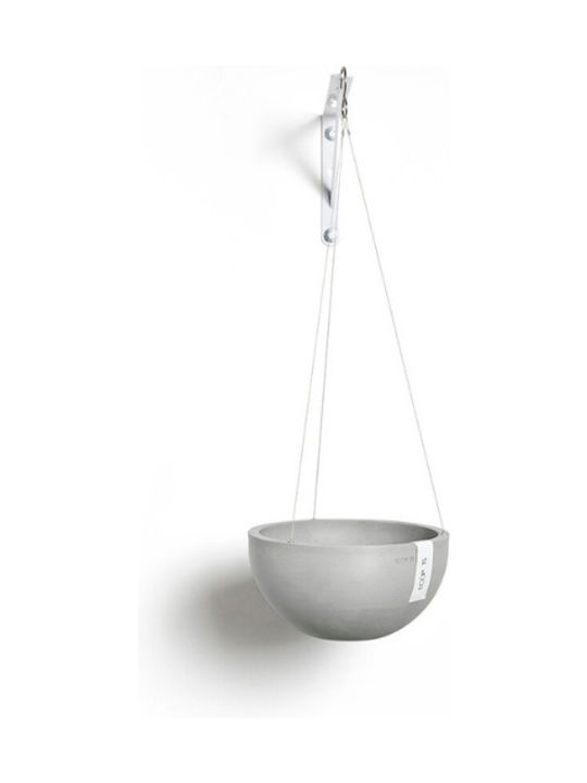 Ecopots Brussels Flower Pot Hanging 27x13cm in Gray Color