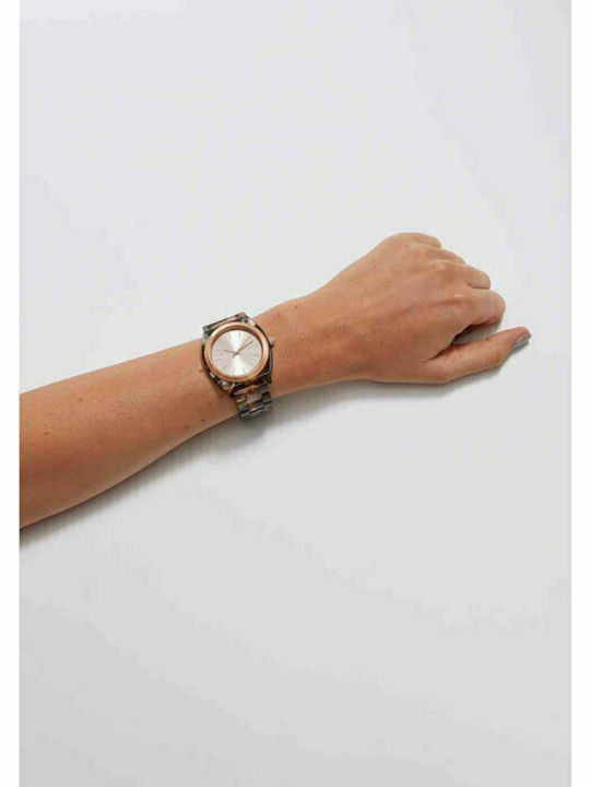 Nixon Time Teller Acetate Γυναικείο Ρολόι 40mm Μπαταρίας με Ροζ Καουτσούκ Λουράκι