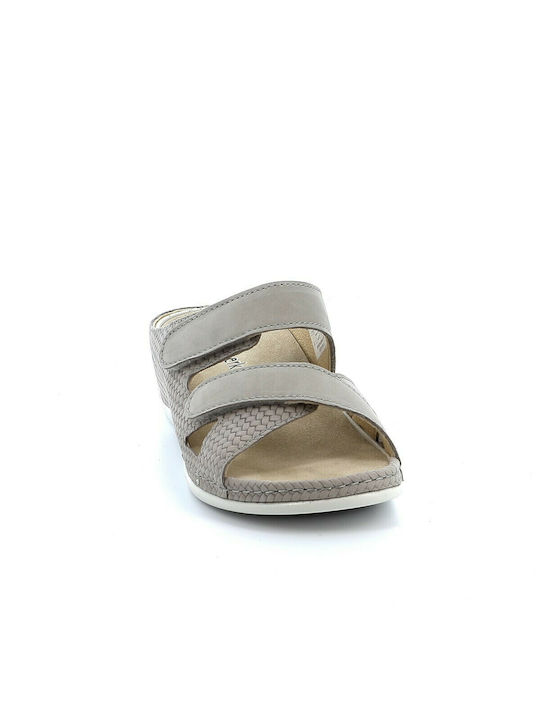 Berkemann Felia Leather Women's Flat Sandals In Gray Colour