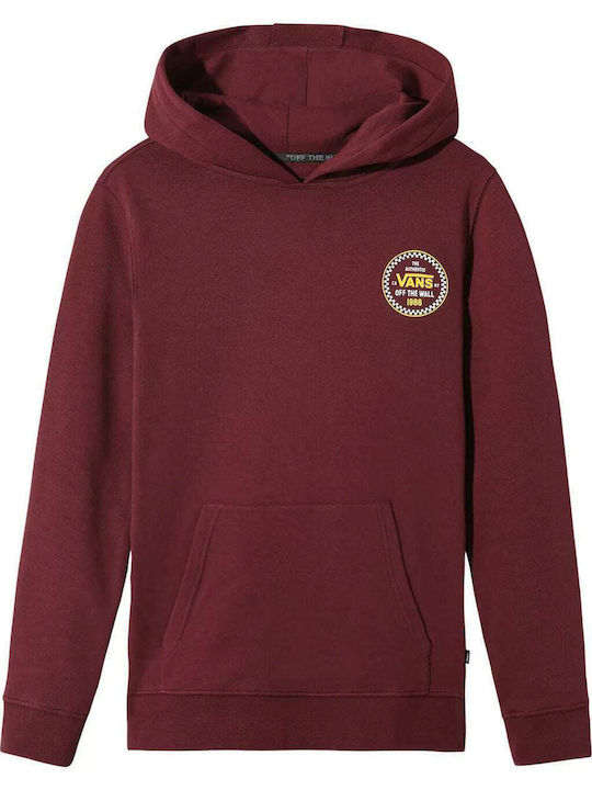 Vans Kids Sweatshirt with Hood and Pocket Burgundy Checker 66