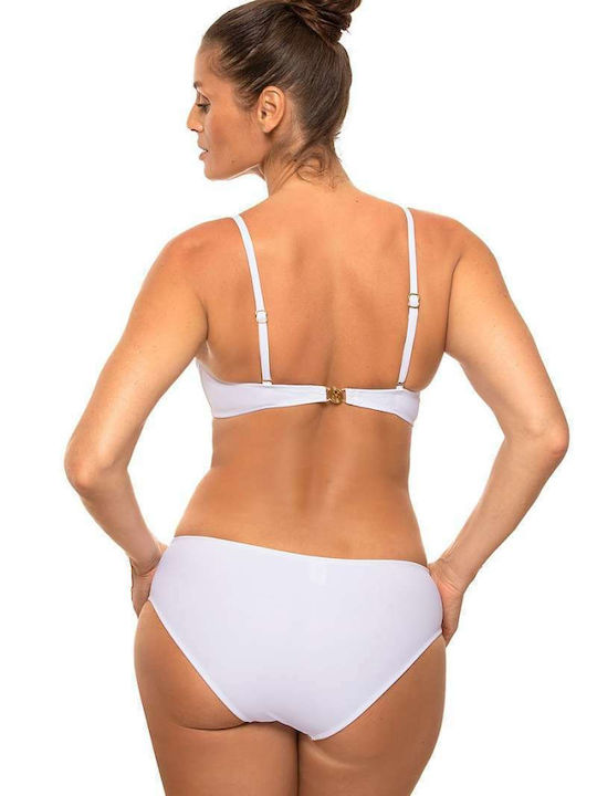 Marko Padded Bikini Set Bra & Slip Bottom with Adjustable Straps White