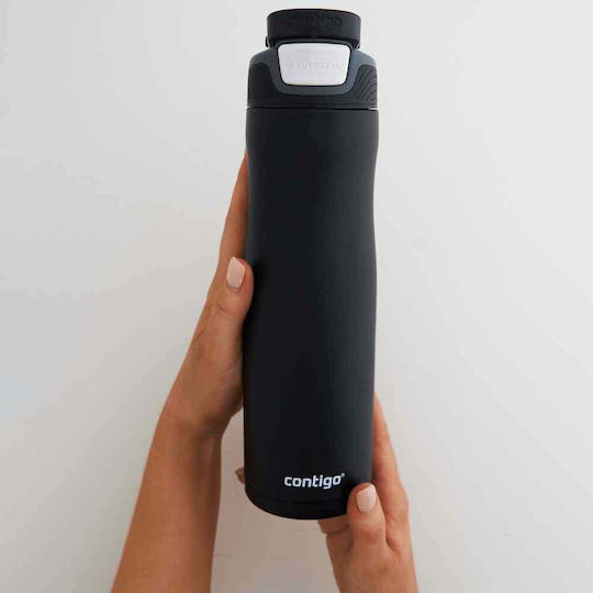 Contigo Autoseal Chill Glas Thermosflasche Rostfreier Stahl BPA Frei 720ml Schwarz mit Mundstück