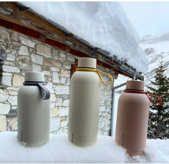 Ekobo Stainless Steel Thermos Bottle BPA Free 350ml Ivory with Loop