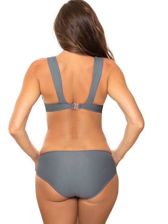 Marko Padded Underwire Bikini Set Top & Slip Bottom Gray