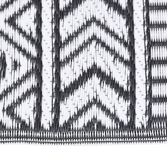 vidaXL Teppich Außenbereich Rechteckig Synthetisch,Polyester/Cotton/Leather Black