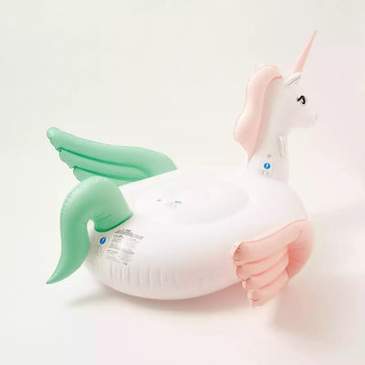 Sunnylife Inflatable Ride On Unicorn with Handles White 160cm