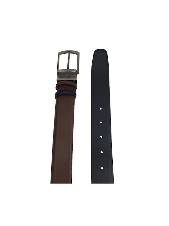 LEATHER BAND DOUBLE OPS 3,5cm BLACK/Black / KAFE MAT .2222DF ALEX (2222DF-Black-KAFE-MAT/5)