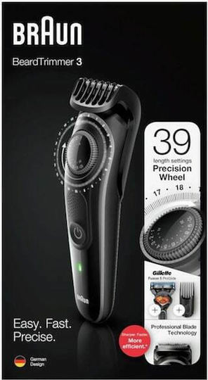 Braun Beard Trimmer 3 Set Rechargeable Hair Clipper Black BT3242