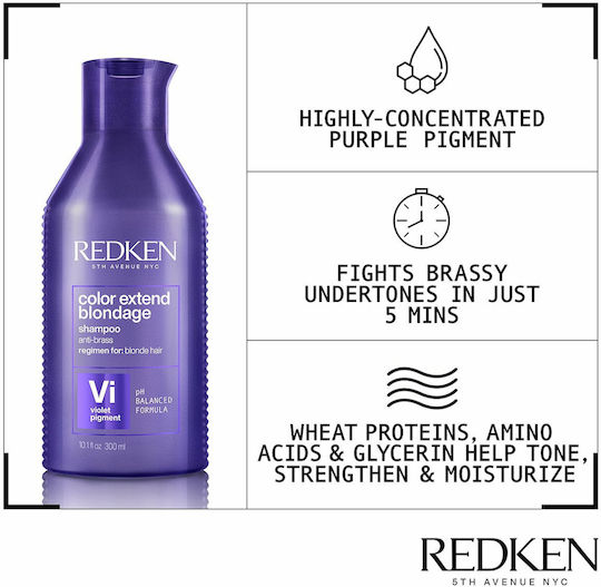 Redken Color Extend Blondage VI Șampon de Reconstrucție/Hrană și Păstrarea Culorii pentru Păr Vopsit 300ml