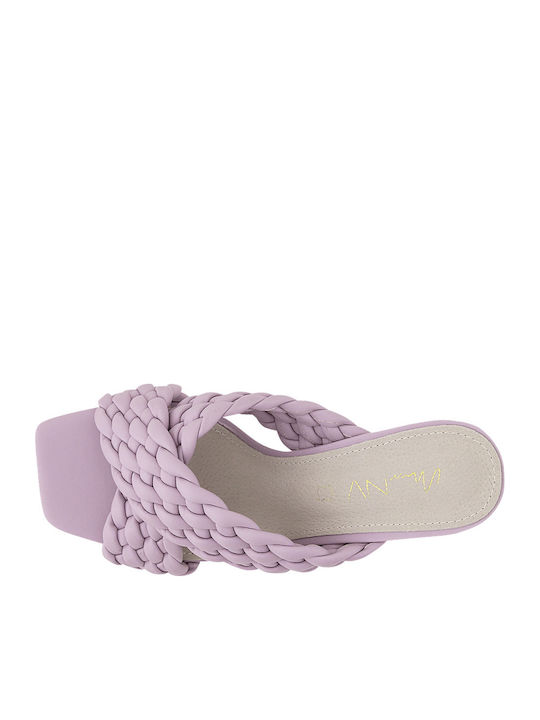 Leder Sandalen Lila