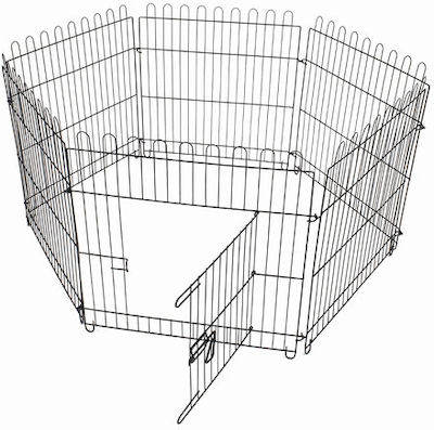 Glee Metallic Dog Park Octagon 91x61x8εκ. Black