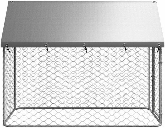 vidaXL Outdoor Park Dog made of Metal in Silver Color 150 x 150 x 200cm